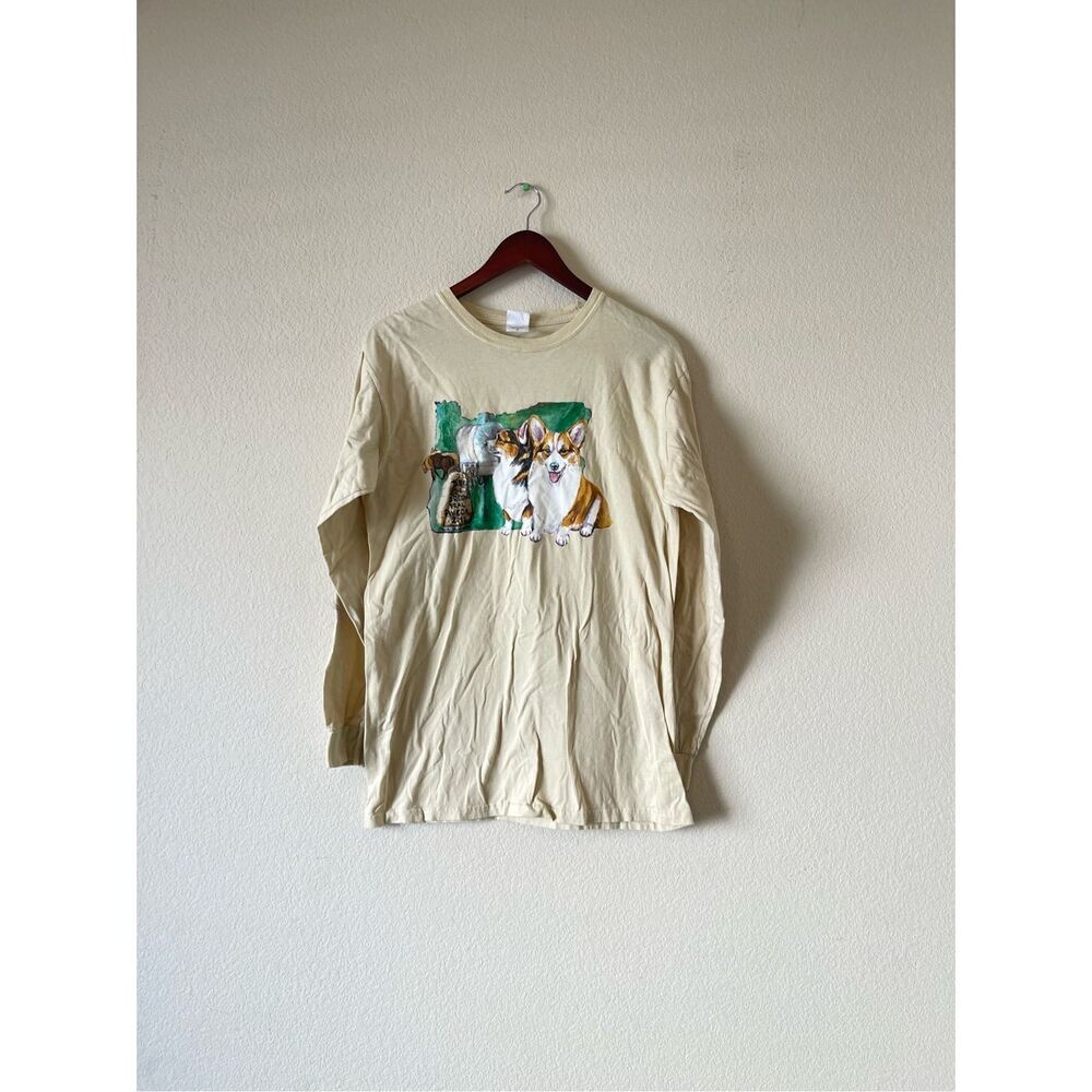 Corgi printed long sleeve t‎ shirt unisex size medium